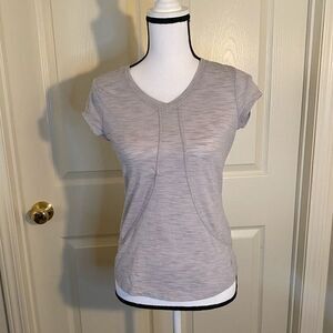 Danskin light grey athletic short sleeve t…